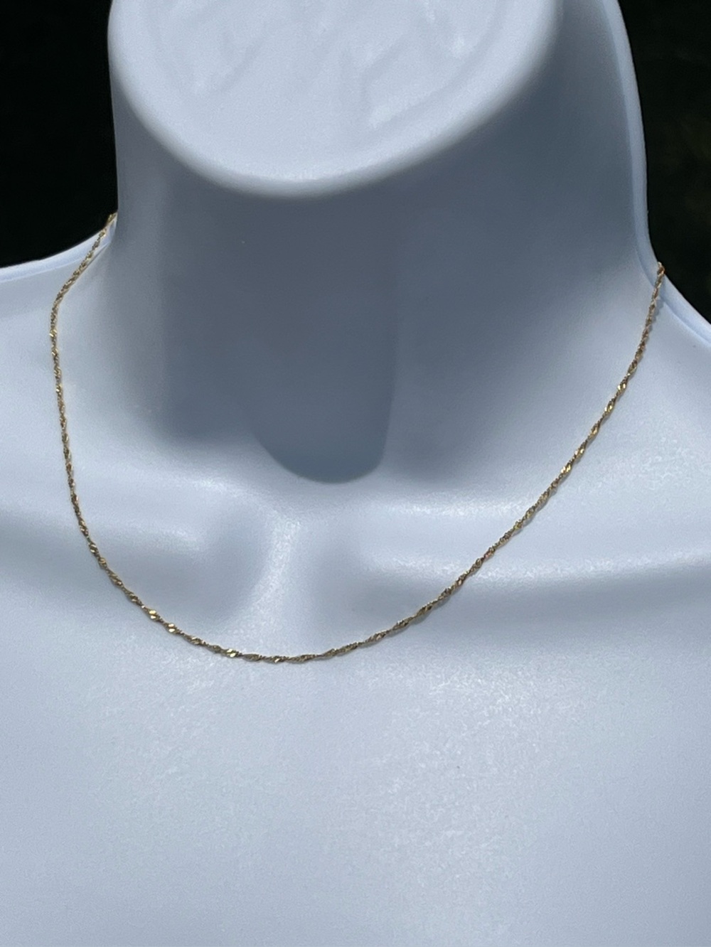 K1: Solid 14K Yellow Gold Twisted Sparkle Chain Necklace - Women- 16
